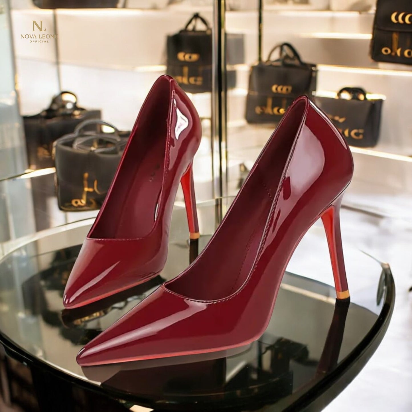 Nova Leone Noir Éclat Stiletto Heels - Timeless Black Elegance