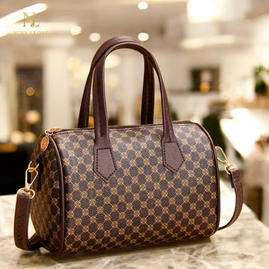 NL Luxe Checkered Barrel Bag