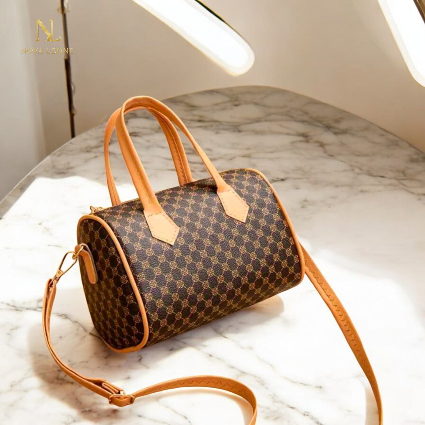 NL Luxe Checkered Barrel Bag