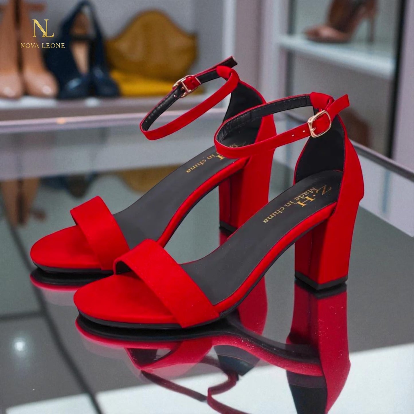 Scarlet Poise Block-Heel Sandals - Luxe Strap Edition