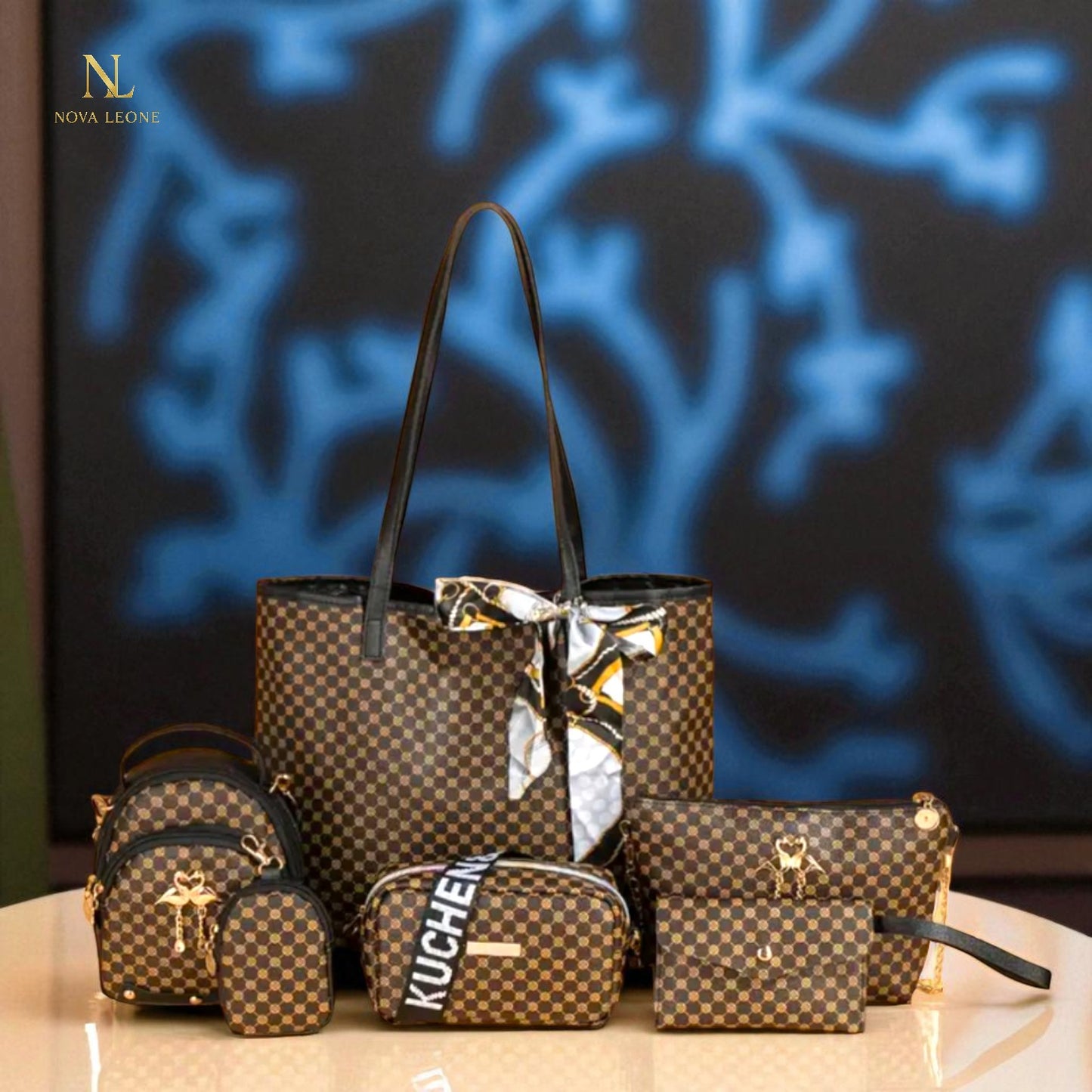 NL Luxe Checkered Ensemble - 6-Piece Bag set